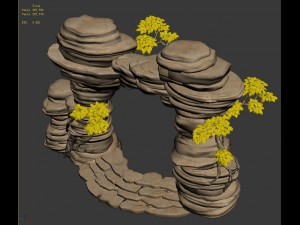 mount cliff - door plant 3D 模型
