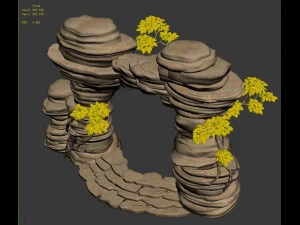 mount cliff - door plant 3D Model