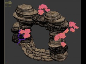 mount cliff - door plant 3D 模型