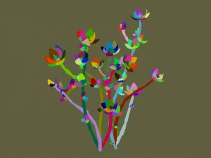 mount cliff - small plant 02 3D Model