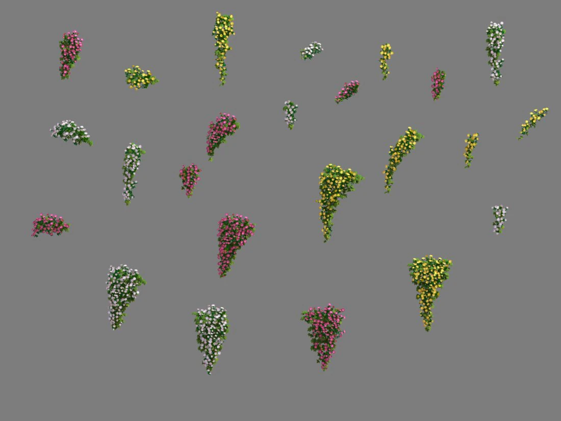 daughter village - hanging flowers 3D Model .c4d .max .obj .3ds .fbx .stl .blend 