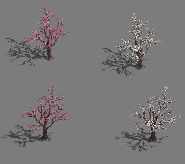 daughter village - plum tree Modello 3D .c4d .max .obj .3ds .fbx .stl .blend 
