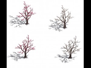 daughter village - plum tree Modello 3D