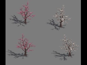 daughter village - plum tree Modello 3D