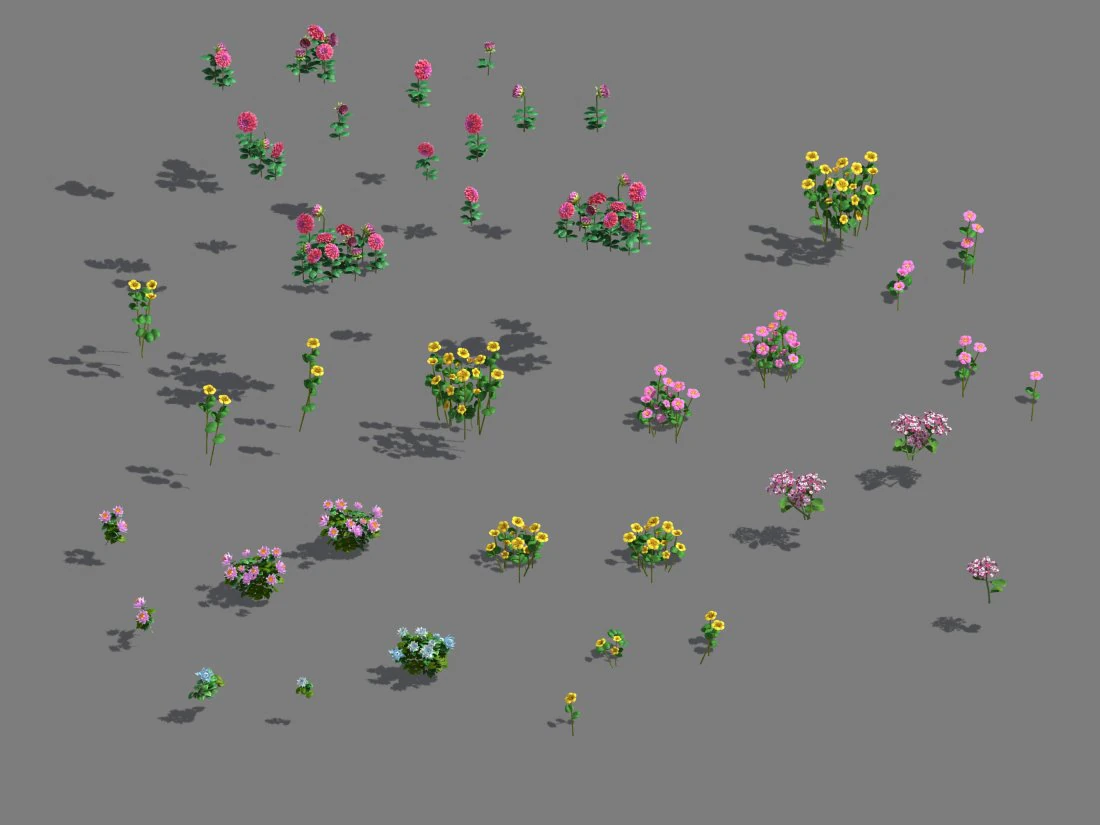 daughter village - plant flowers 3D Model .c4d .max .obj .3ds .fbx .stl .blend
