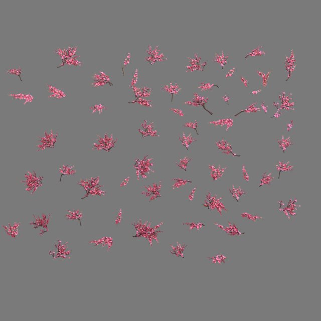 daughter village plants - peach branches 3D 모델 .c4d .max .obj .3ds .fbx .stl .blend