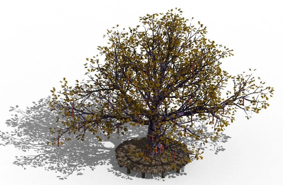 prayer tree 01 3D Model .c4d .max .obj .3ds .fbx .stl .blend 