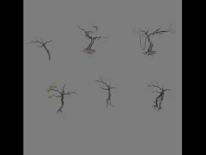 lion camel - mountain cliff plant 02 3D Model