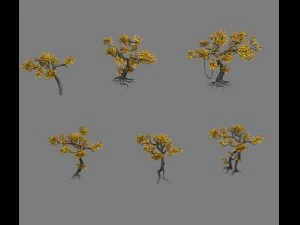 lion camel - mountain cliff plant 02 3D Model