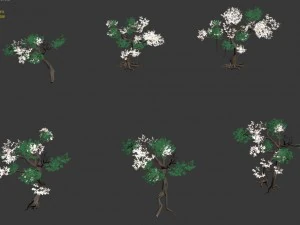 lion camel - mountain cliff plant 02 3D Model