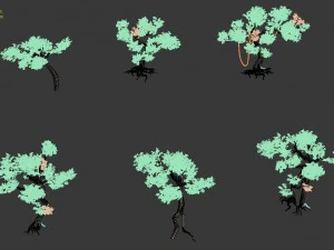 lion camel - mountain cliff plant 02 3D Model