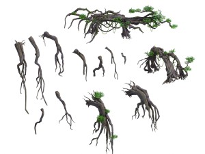 lion camel - mountain cliff plant 03 3D Модель