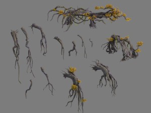 lion camel - mountain cliff plant 03 3D Модель