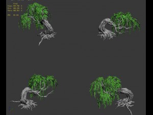 peach blossom island - plant - willow 01 Modelo 3D