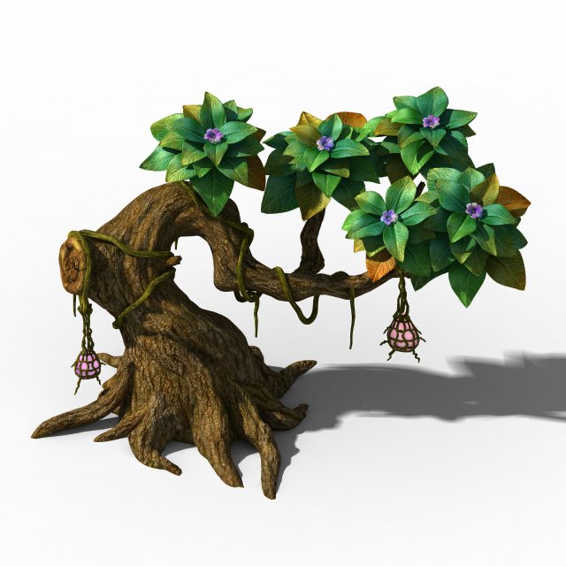 peach blossom island - plant - tree 01 3D 모델 .c4d .max .obj .3ds .fbx .stl .blend 