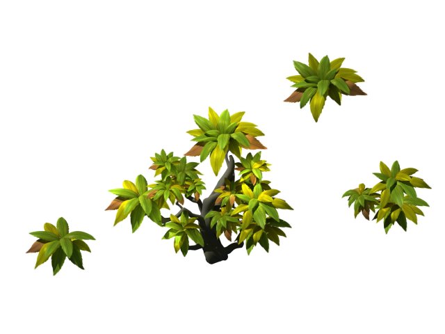 small shrub 61 3D Model .c4d .max .obj .3ds .fbx .stl .blend 