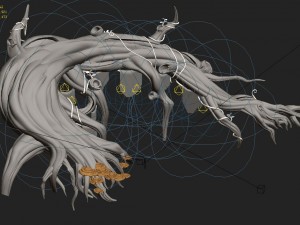 virgin forest - long fern vines - big dry trunk Modelo 3D