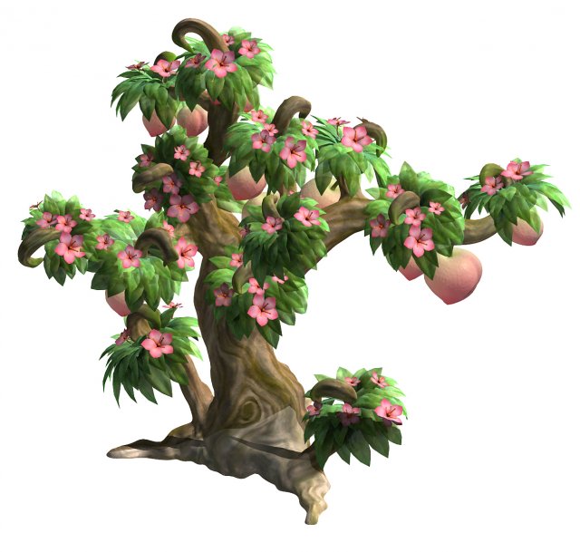 plant model - peach tree 271 3D मॉडल .c4d .max .obj .3ds .fbx .stl .blend 