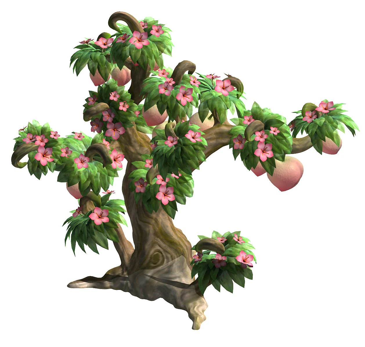 plant model - peach tree 271 3D Model .c4d .max .obj .3ds .fbx .stl .blend 