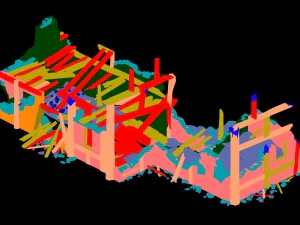 Burned houses 01 3D Model