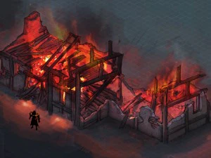 Burned houses 01 3D Model