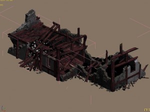 Burned houses 01 Modèle 3D