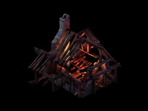 burned houses 02 3D Model