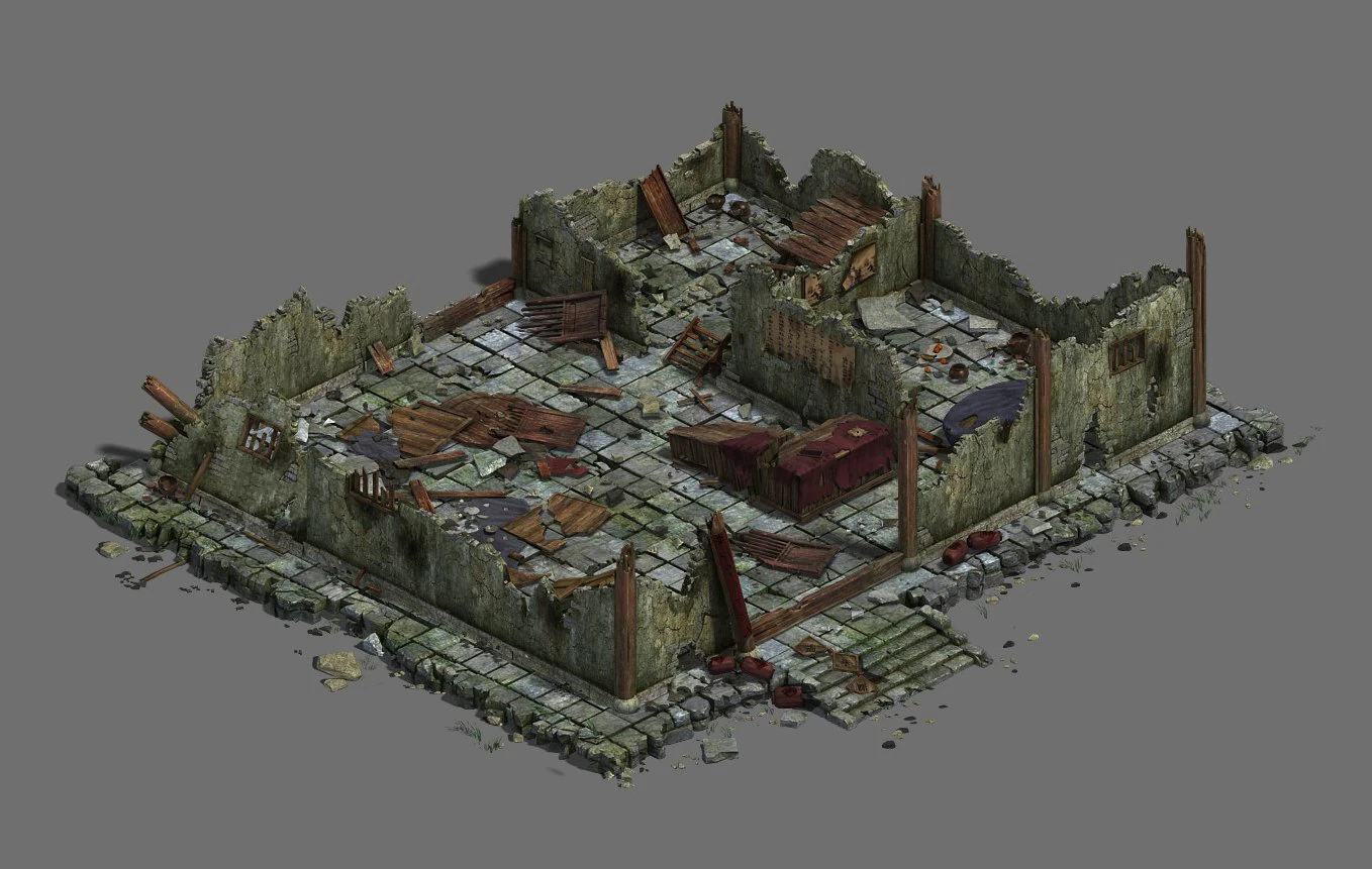 city - architecture - ruins 01 3D Model .c4d .max .obj .3ds .fbx .stl .blend 