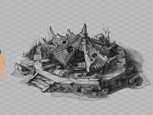black river - building - ruin 01 Modello 3D
