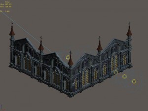 church hospital - church wall 01 3D Model