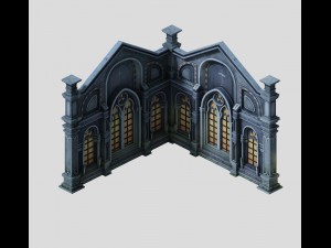 church hospital - church wall 02 3D Model