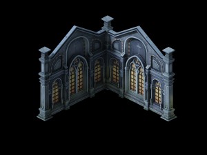 church hospital - church wall 02 3D Model