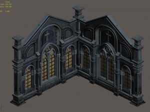 church hospital - church wall 02 3D Model