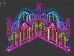 church hospital - church wall 02 3D Model