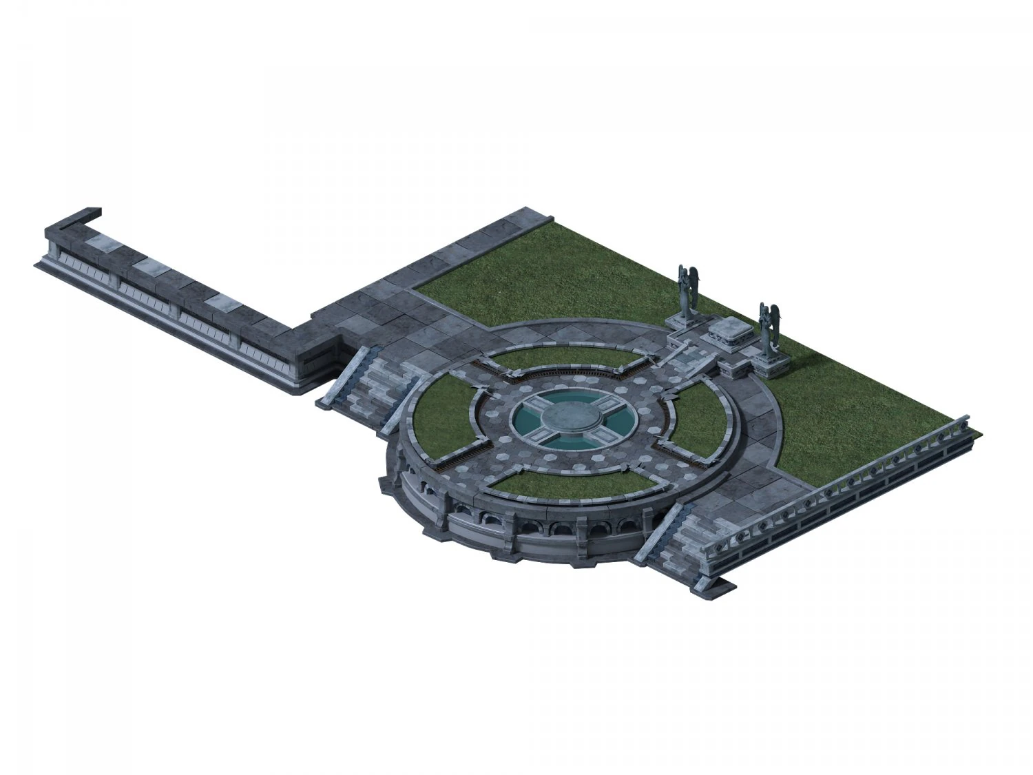 church hospital - church center platform 03 3D Model .c4d .max .obj .3ds .fbx .stl .blend 