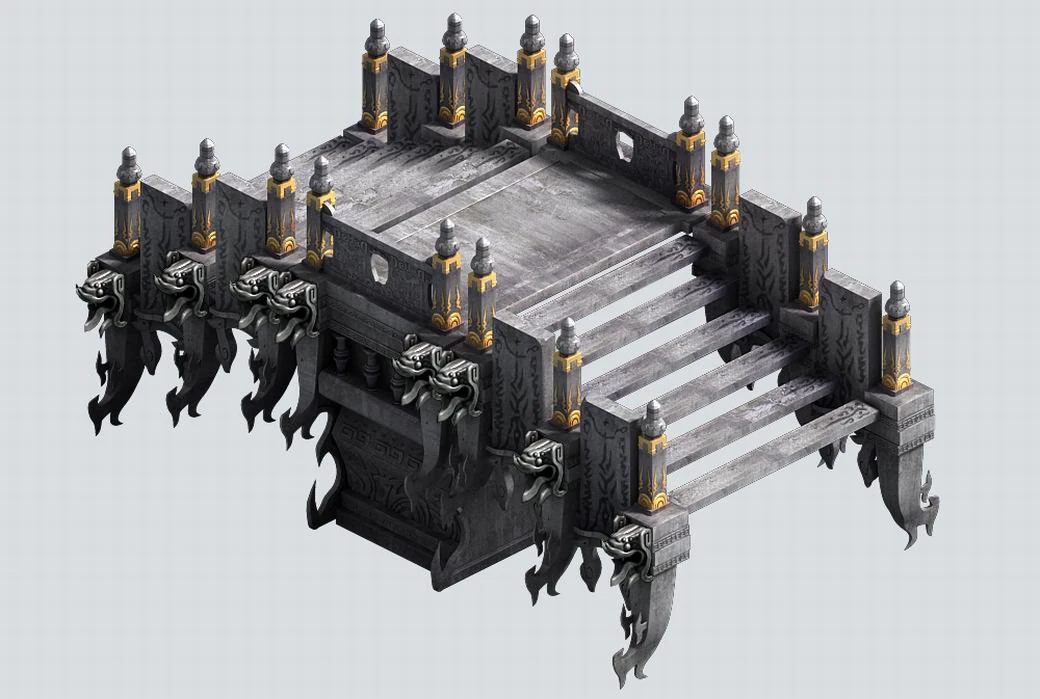 devil palace - staircase stone bridge 02 3D Model .c4d .max .obj .3ds .fbx .stl .blend 