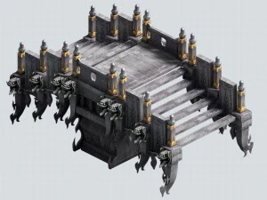 devil palace - staircase stone bridge 02 3D Model