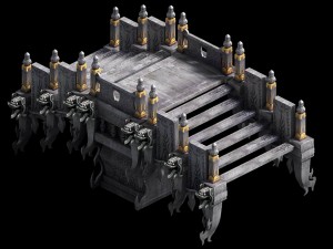 devil palace - staircase stone bridge 02 Model 3D