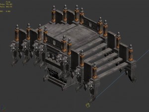 devil palace - staircase stone bridge 02 Model 3D