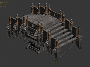 devil palace - staircase stone bridge 02 3D Model