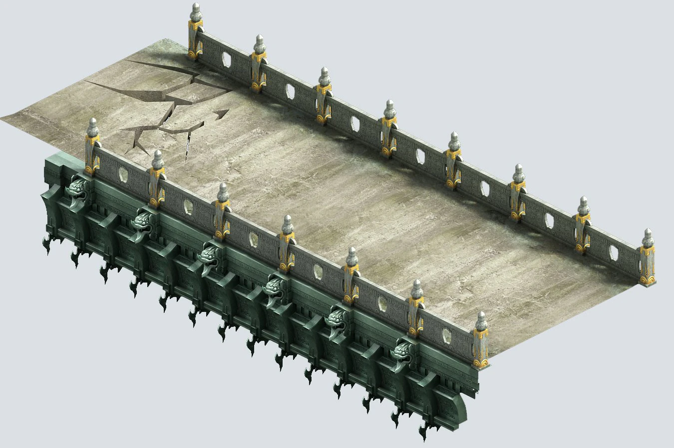 magic palace - stone bridge 03 3D Model .c4d .max .obj .3ds .fbx .stl .blend