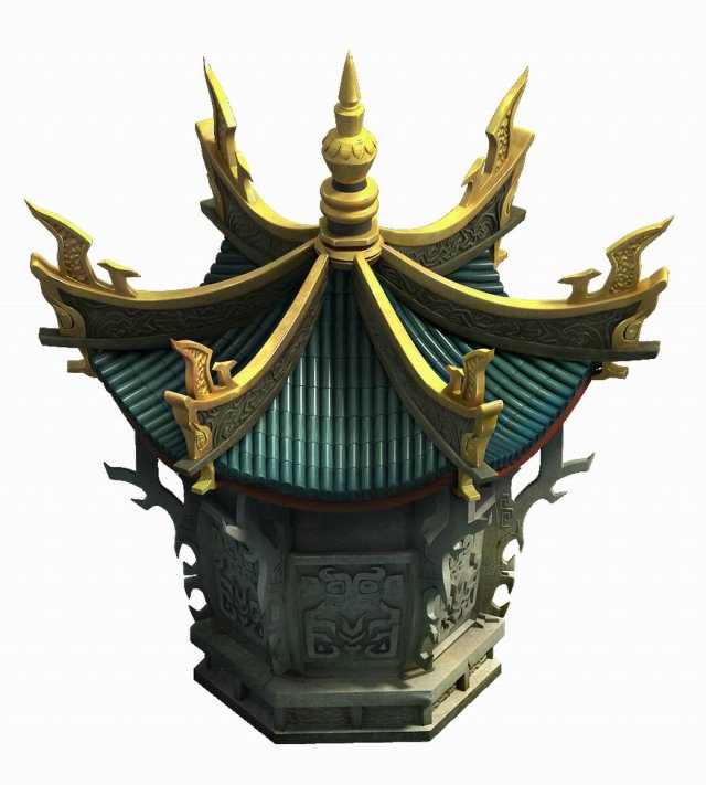 demon palace - decorative tower 01 3D Модель .c4d .max .obj .3ds .fbx .stl .blend 