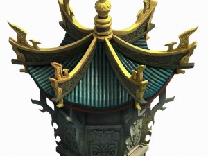 demon palace - decorative tower 01 Model 3D
