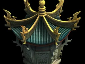 demon palace - decorative tower 01 3D Model