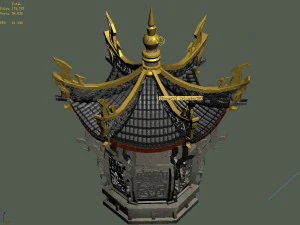 demon palace - decorative tower 01 3D Model
