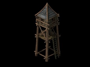 vampire - chinatown - watch tower 01 3D मॉडल