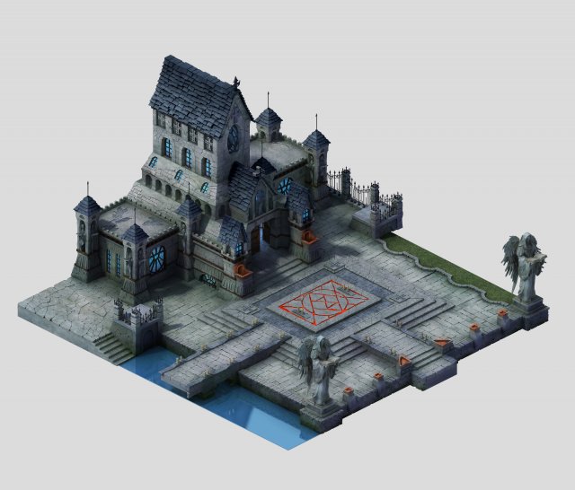 sennard - church 01 3D Model .c4d .max .obj .3ds .fbx .stl .blend 