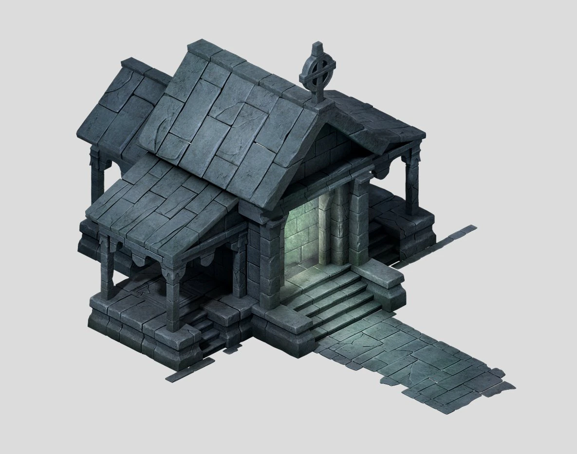 sennard - graveyard entrance 3D Model .c4d .max .obj .3ds .fbx .stl .blend 