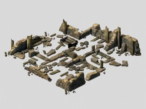 Sennard Hills - bouwru&iuml;ne 02 3D Model