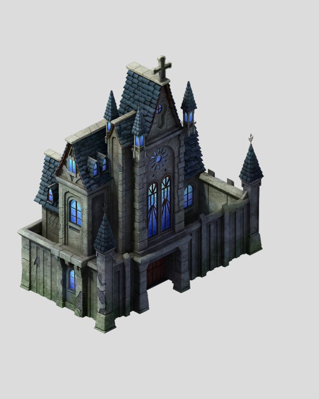 sennard hills - church building 01 Modèle 3D .c4d .max .obj .3ds .fbx .stl .blend 
